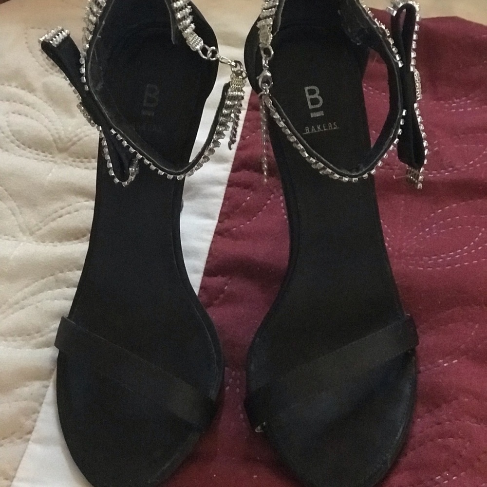 Vintage Black with rhinestones on the Ankle formal shoes